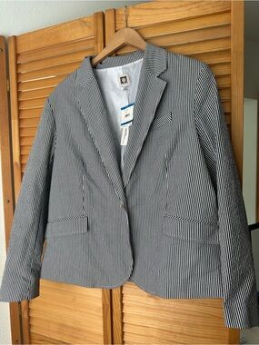 Anne Klein Women's Seersucker Stripe Blazer / XL $129 MSRP